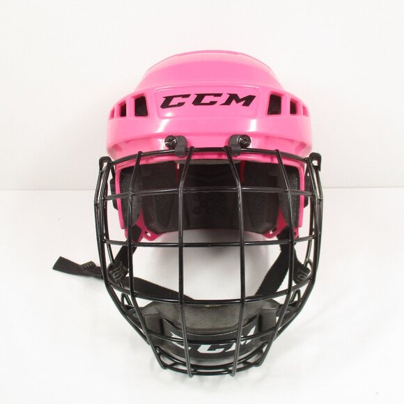 CCM 04M  PINK HOCKEY HELMET WITH CCM FM06 CAGE VG made in CANADA - Picture 1 of 6